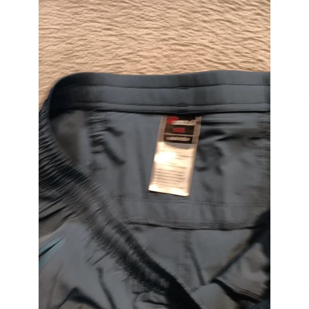 Purolla Men's Lightweight Athletic Pants Blue Nylon Stretch Zip Pockets Size XXL